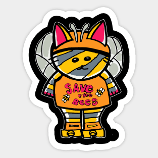 Save the bees roller cat Sticker